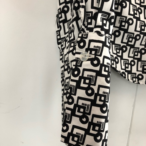 Patterned Silky Button up Top - Picture 4 of 6